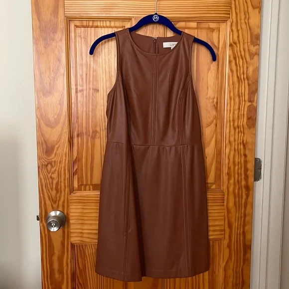 NWT Loft Faux Leather Shift Dress